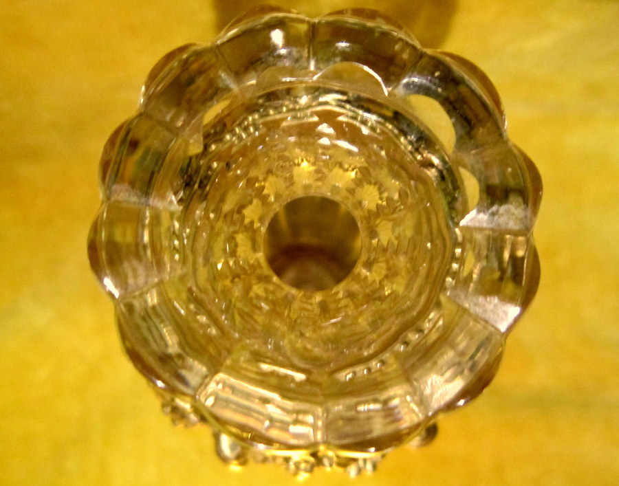 Small Vase Cassolette Crystal Cut St Lxvi Golden Mount-photo-4