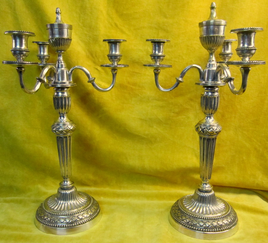 Large Candelabra Candlesticks Cassolettes St Lxvi Silver Bronze 4 Lights