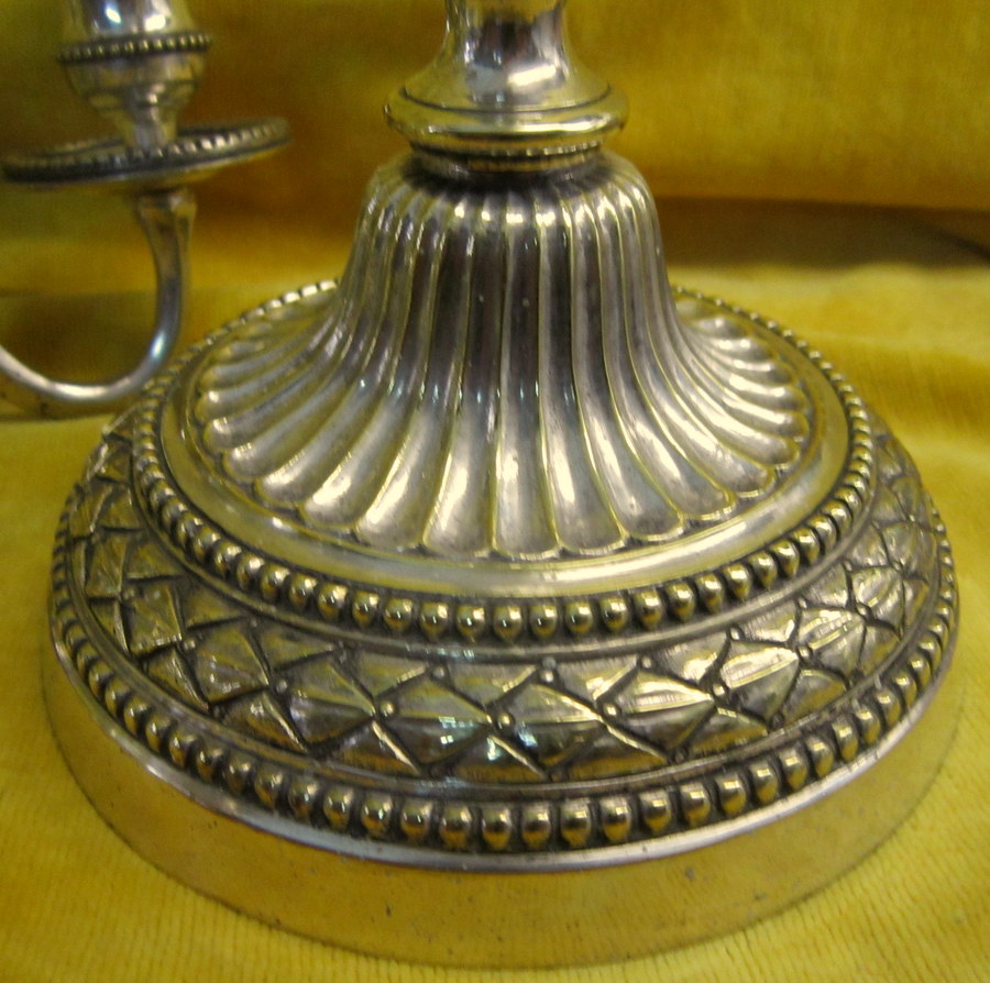 Large Candelabra Candlesticks Cassolettes St Lxvi Silver Bronze 4 Lights-photo-4