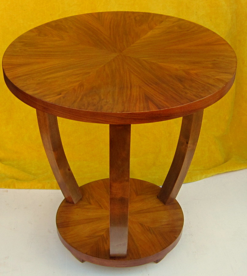 Selette Pedestal Table Tripod Art Deco 30 Walnut