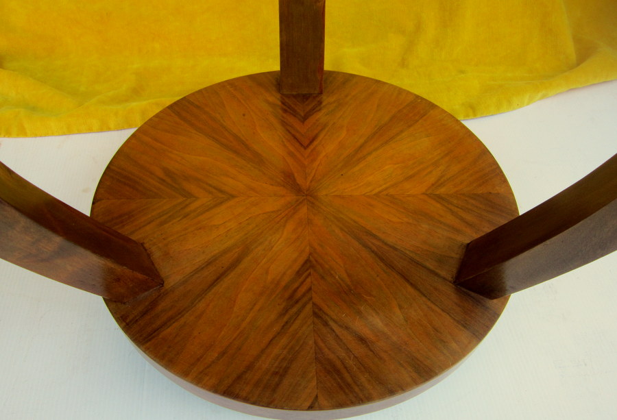 Selette Pedestal Table Tripod Art Deco 30 Walnut-photo-1