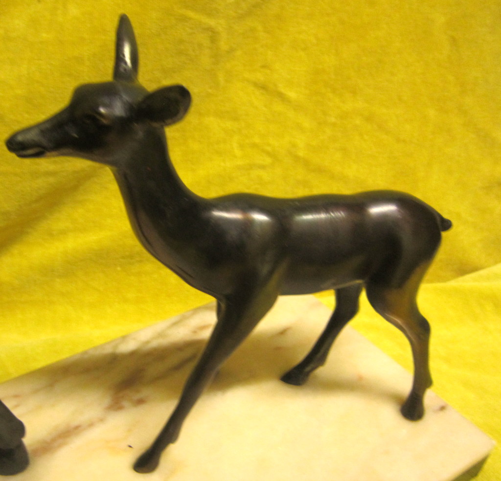 Biche Surveillant Son Faon Style Iréne Rochard Art Déco 30-photo-3