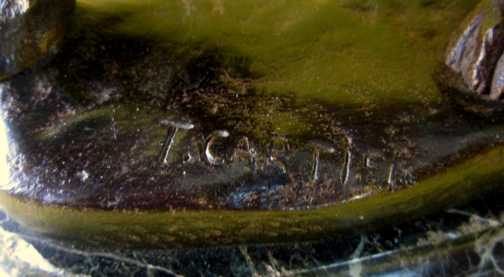 Setter épagneul à l'arrêt ou à l'affut Bronze T.Cartier (1879-1943)-photo-3