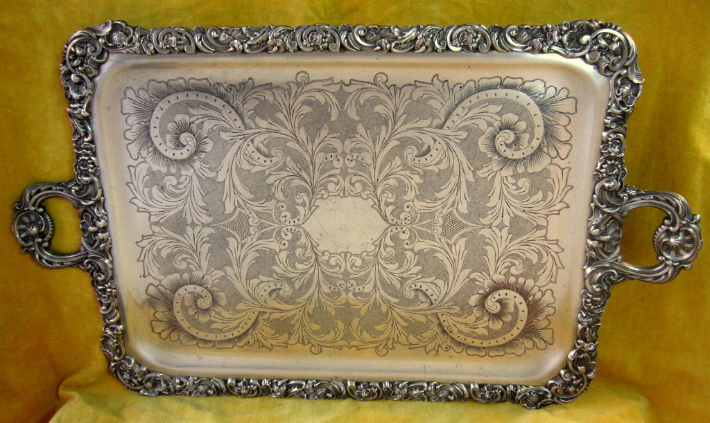 Grand Plateau De Service Gravé Et Haut Relief St Lxv Napoléon III