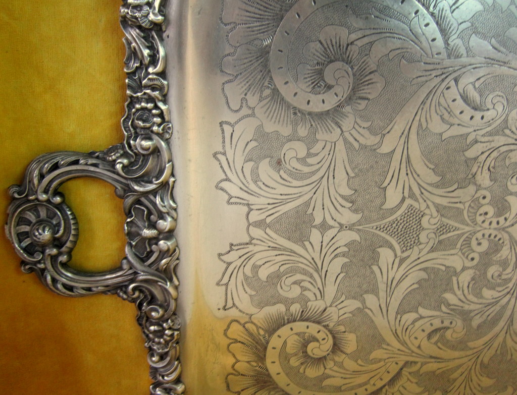 Grand Plateau De Service Gravé Et Haut Relief St Lxv Napoléon III-photo-3