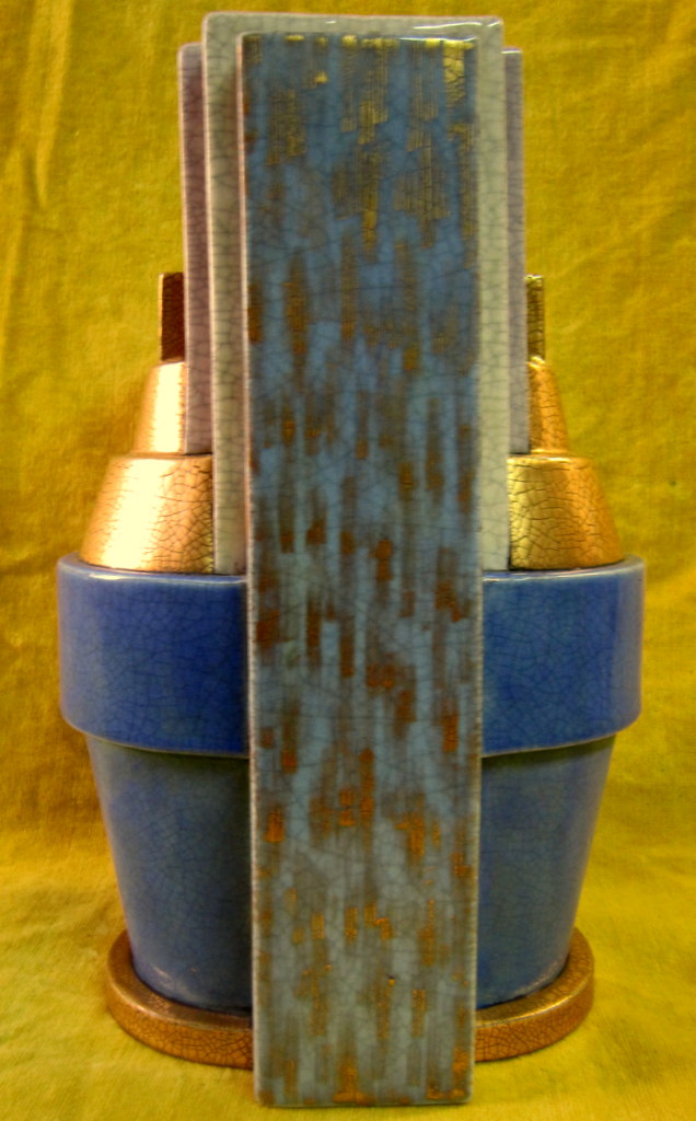 Large Modernist Vase Art Deco Faiencerie Longwy (1919-1939)-photo-3