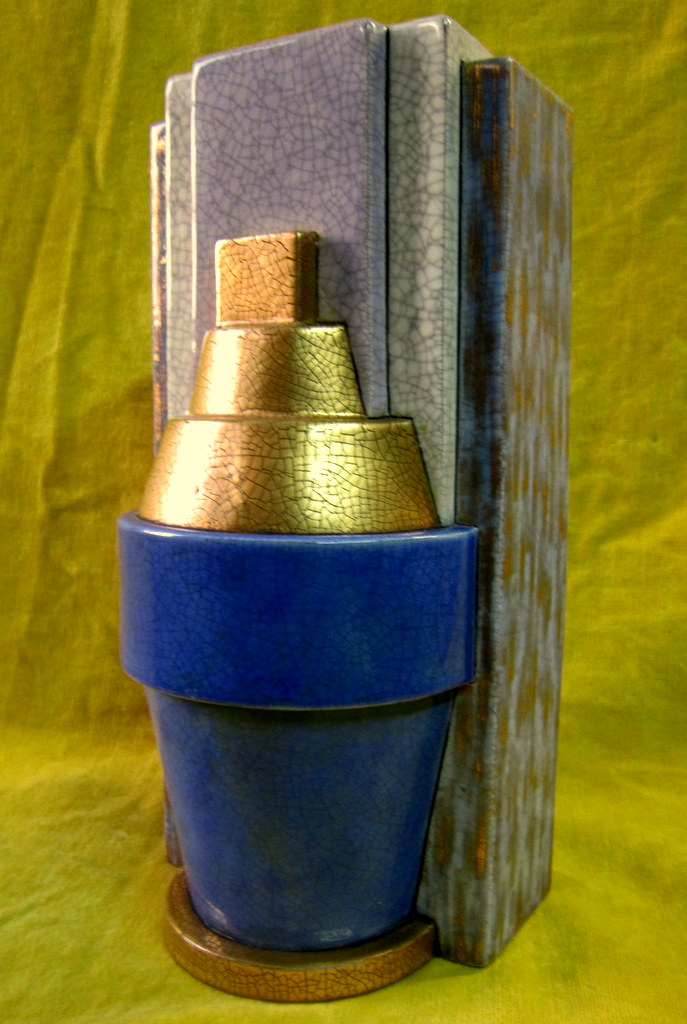 Large Modernist Vase Art Deco Faiencerie Longwy (1919-1939)-photo-4