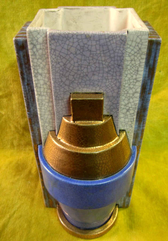 Large Modernist Vase Art Deco Faiencerie Longwy (1919-1939)-photo-1