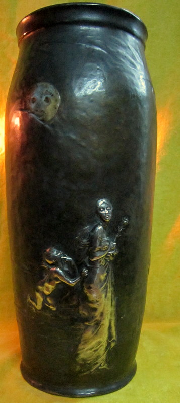 Grand Vase Bronze Idylle Nocturne Joseph CHERET (1838-1894)-photo-2