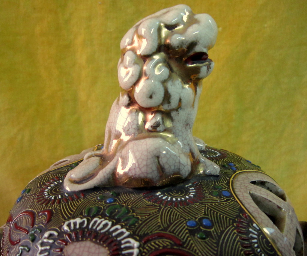 Brûle Parfum Faience Satsuma Geisha Samouraï Japon Impériale 19éme-photo-1
