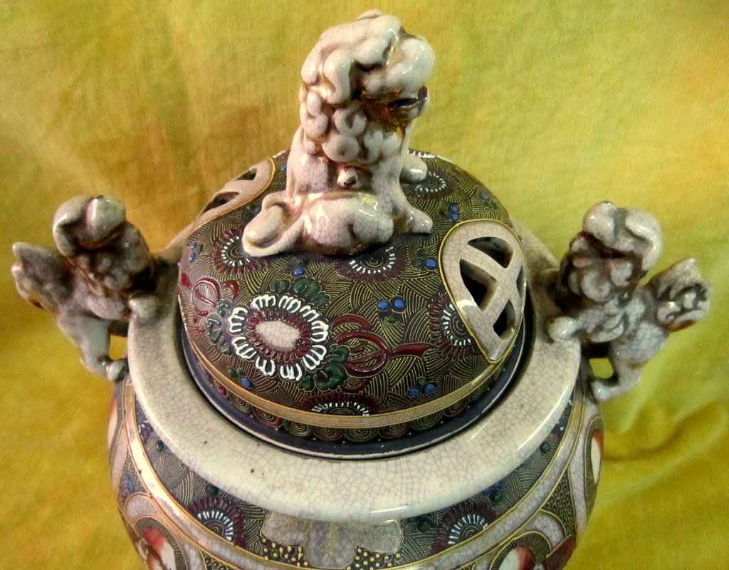 Brûle Parfum Faience Satsuma Geisha Samouraï Japon Impériale 19éme-photo-5