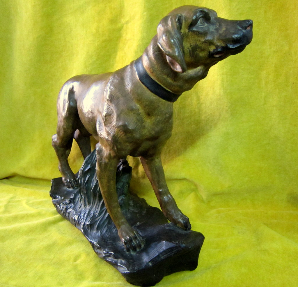 Hunting Dog By Capovan Large Patinated Plaster -photo-4