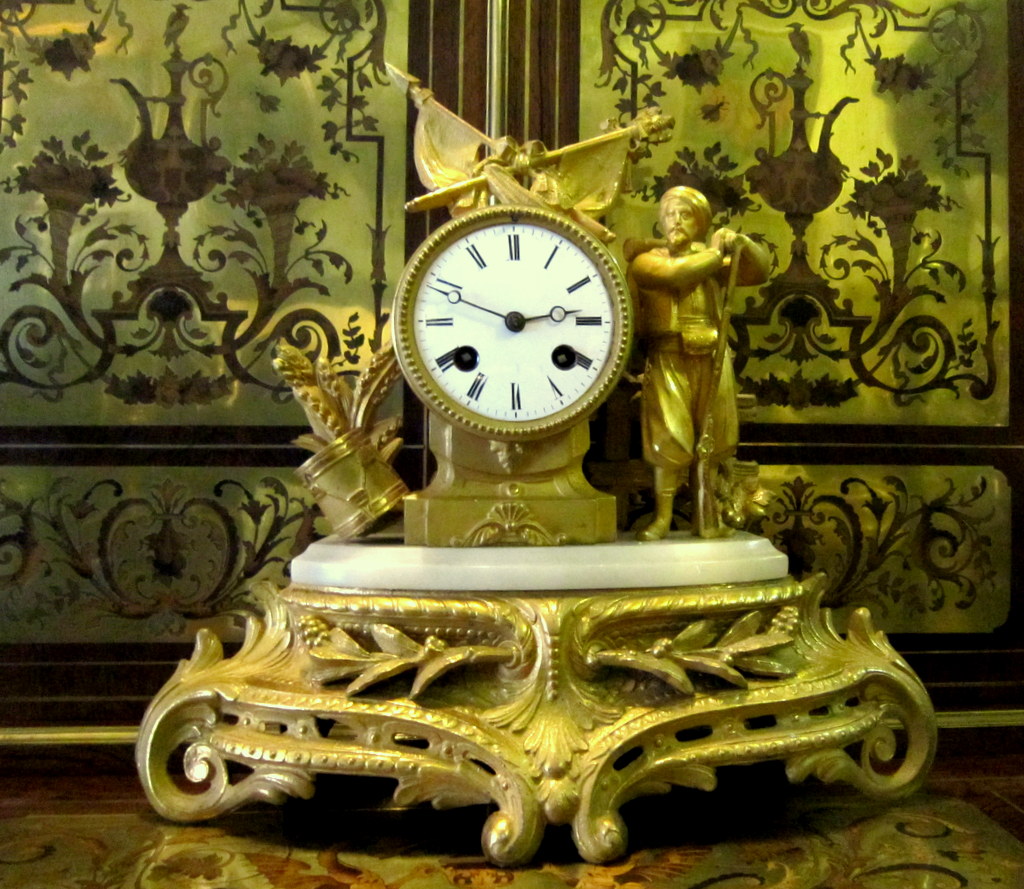 Golden Clock In The Zouave Of North Africa Napoleon III 19th-photo-2