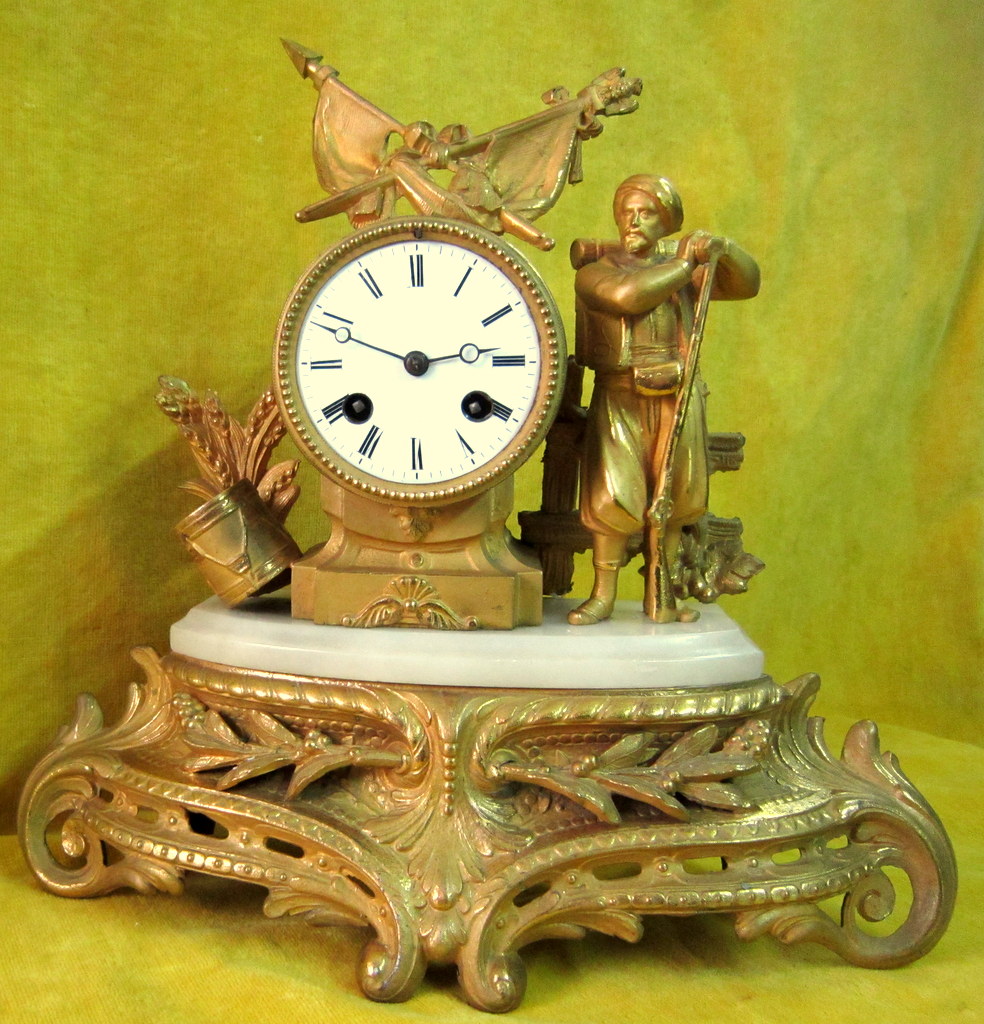 Golden Clock In The Zouave Of North Africa Napoleon III 19th-photo-5