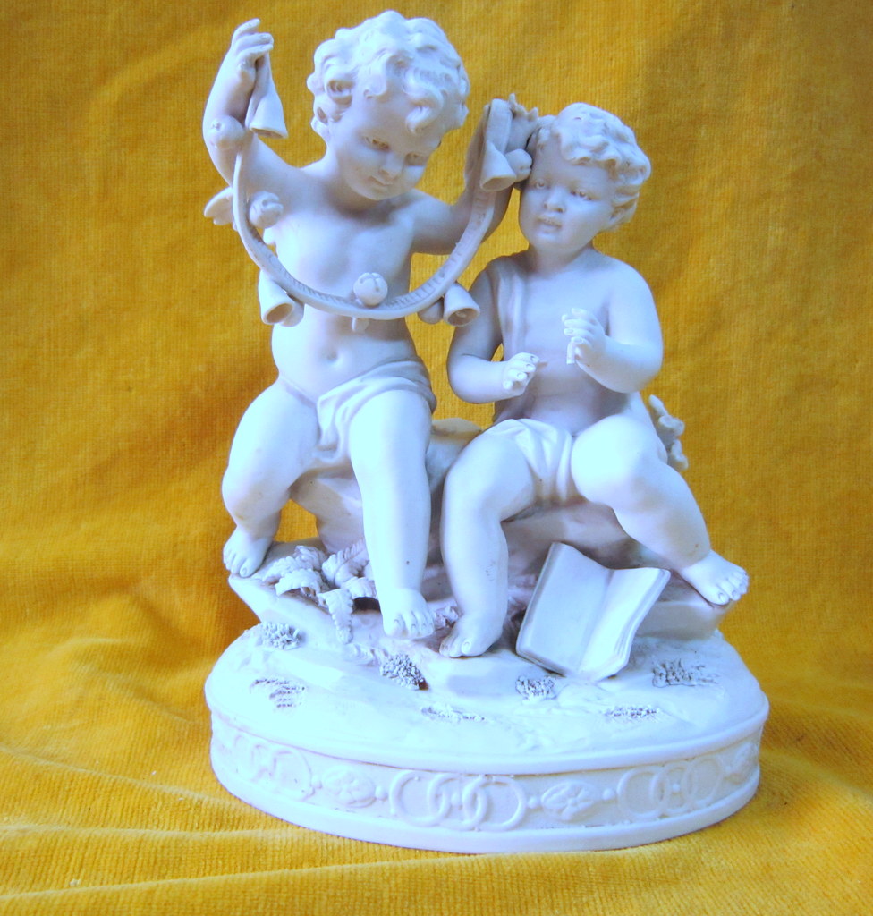 Biscuit Putti Angelot Musician In The Taste Of Falconet 18th-photo-2