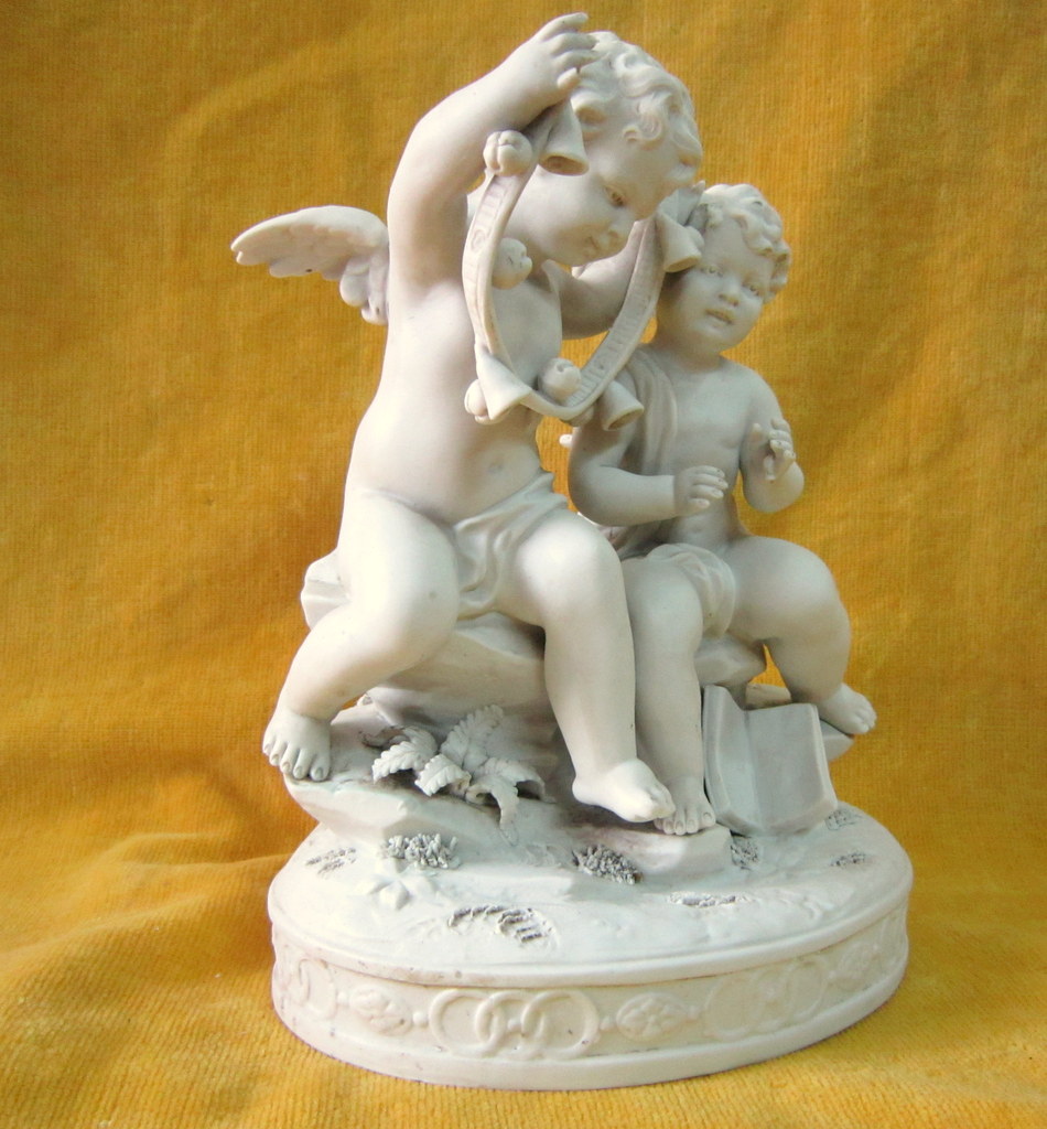 Biscuit Putti Angelot Musician In The Taste Of Falconet 18th-photo-3