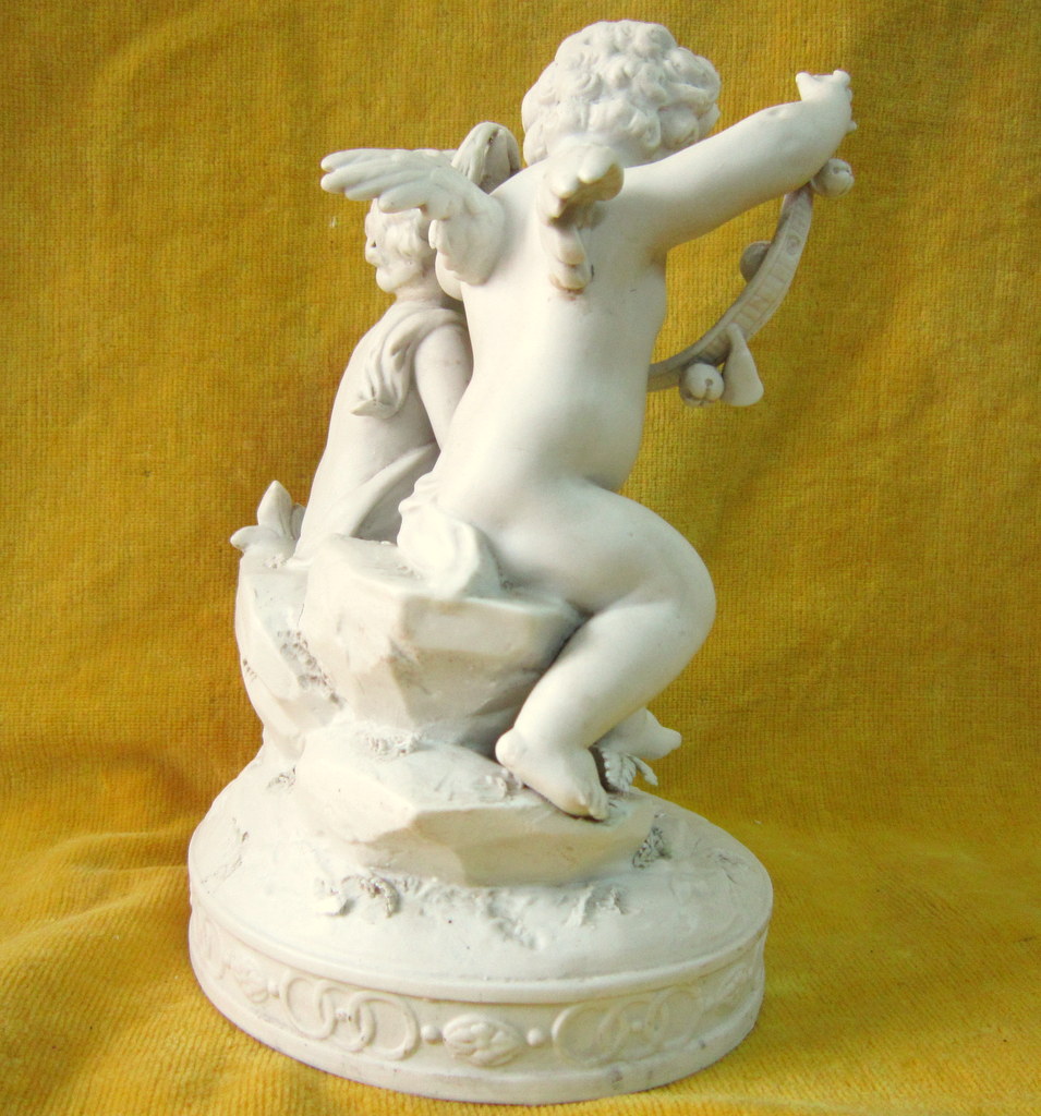 Biscuit Putti Angelot Musician In The Taste Of Falconet 18th-photo-4