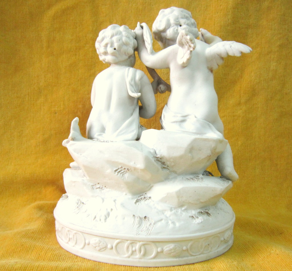 Biscuit Putti Angelot Musician In The Taste Of Falconet 18th-photo-1