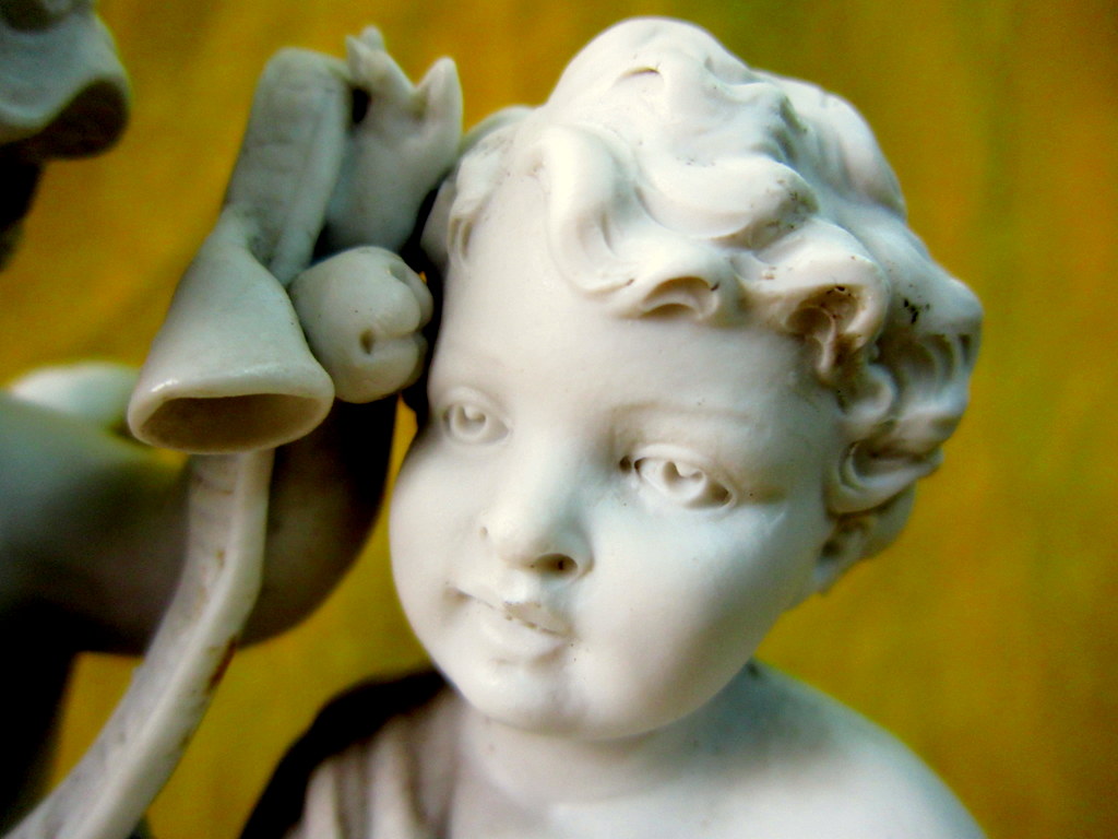 Biscuit Putti Angelot Musician In The Taste Of Falconet 18th-photo-5