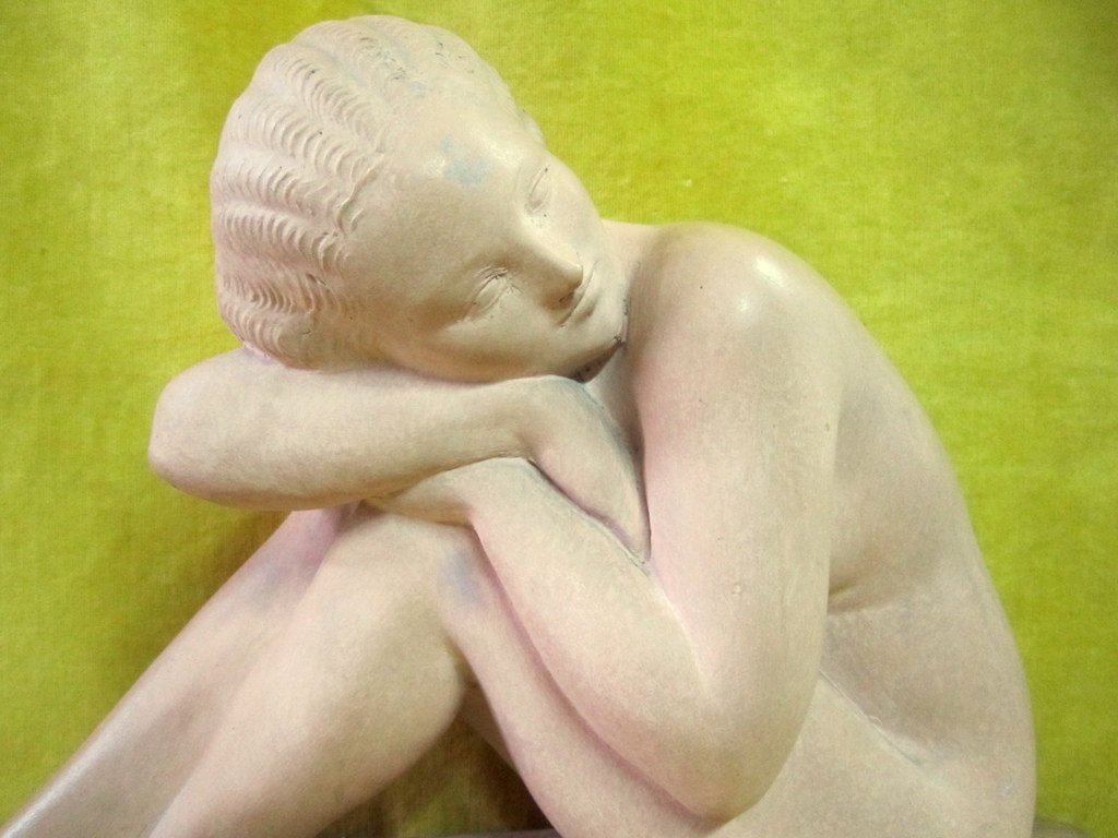 Terra Cotta Naked Feminine Art Deco 30 Neoclassical School Sculpture Amedeo Gennarelli (1881-1945)-photo-4