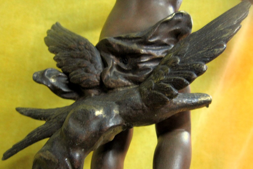 Pendulum '' 1900 '' Allegory Of The Spring Cherub '' Sunny Days '' By E.rancoulet (1842-1915?)-photo-5