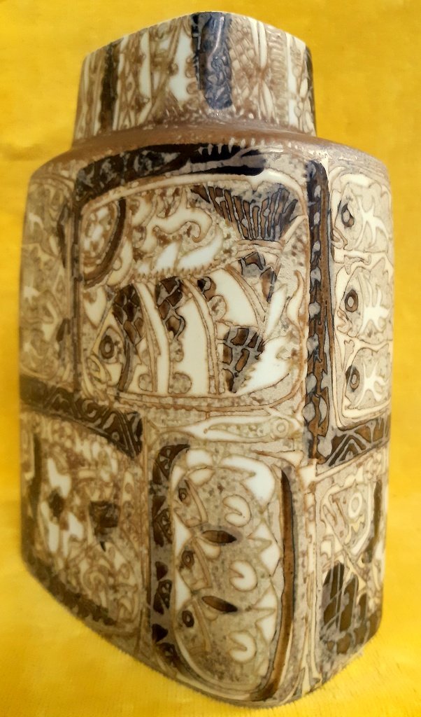 Scandinavian Ceramic Bouquetiere Bottle Vase `` Baca '' 1964 From Nils Thorsson (1898-1977)-photo-2