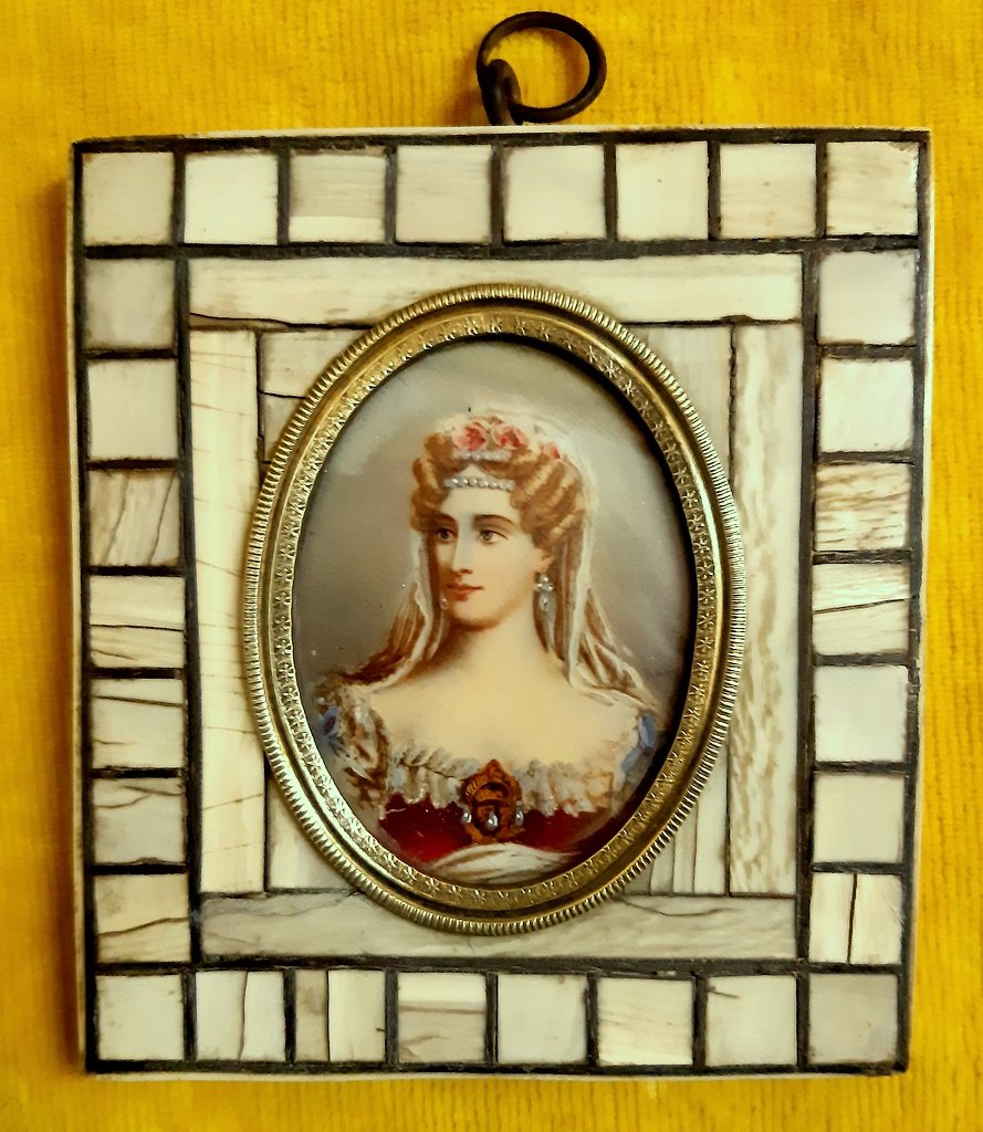 Portrait miniature M.C. de BOURBON -SICILES  Duchesse de BERRY d’après R.LEFEVRE(1755-1830)-photo-4