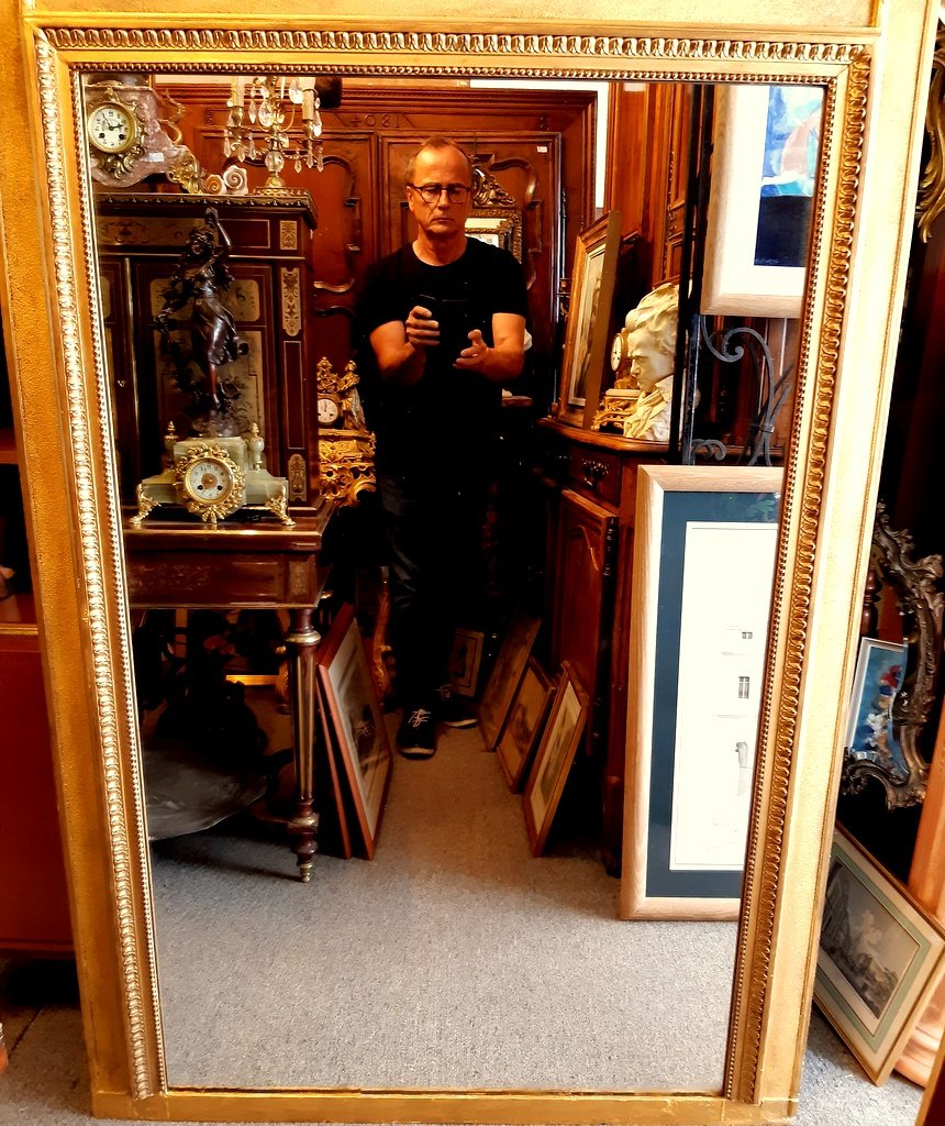 Trumeau Grande Glace Mirror With Pediment St Lxvi Gilded Napoleon III 19th.-photo-2