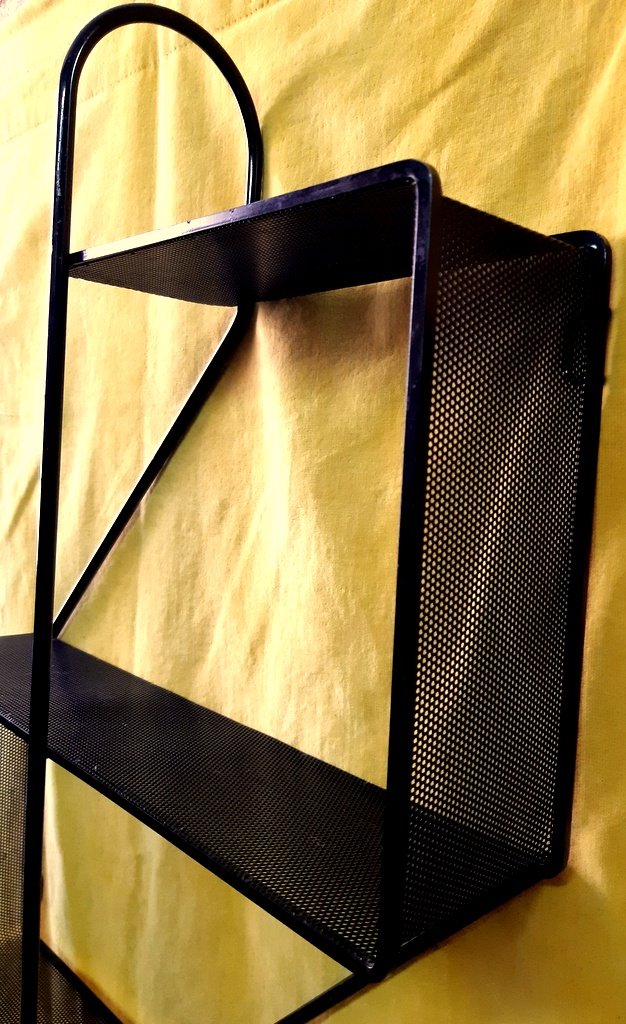 `` Treble Clef '' Shelf In Perforated Metal 1955 Vintage Mathieu Mategot (1910-2001)-photo-1