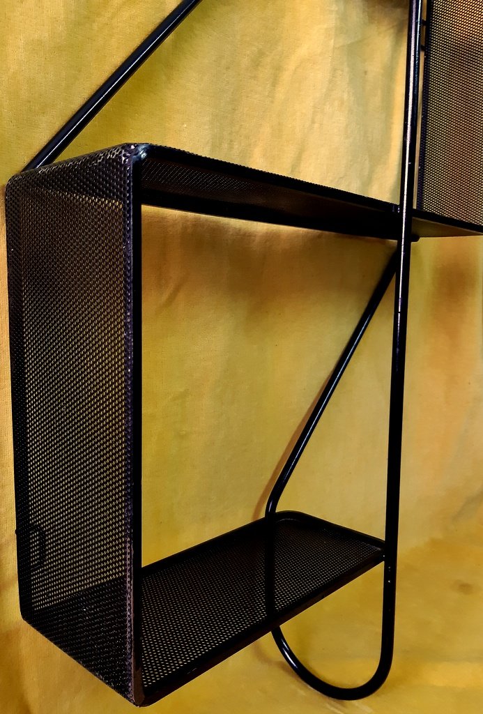 `` Treble Clef '' Shelf In Perforated Metal 1955 Vintage Mathieu Mategot (1910-2001)-photo-3