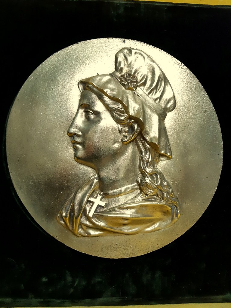 Paire De Grand Médaillon Plaque L’alsace Et La Lorraine  Bronze Doré Après L’annexion De 1871-photo-3