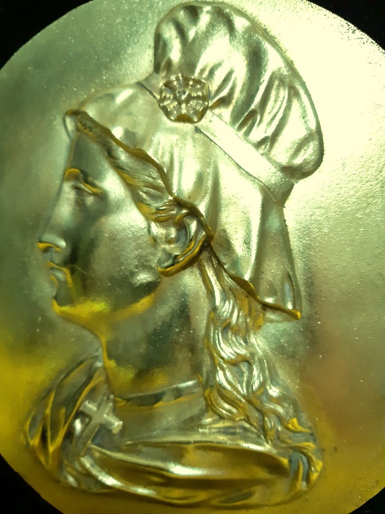 Paire De Grand Médaillon Plaque L’alsace Et La Lorraine  Bronze Doré Après L’annexion De 1871-photo-5