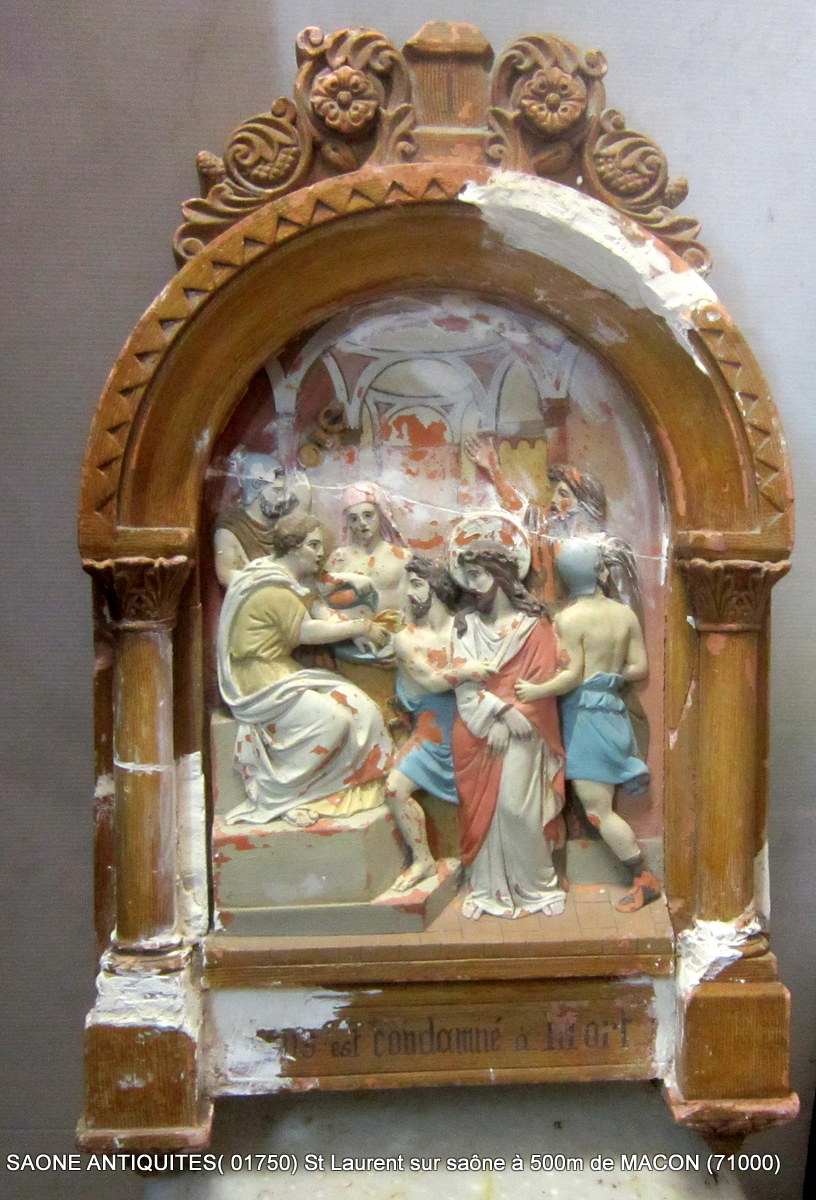 Chemin De Croix 11 Eléments En Terre Cuite  19éme-photo-2