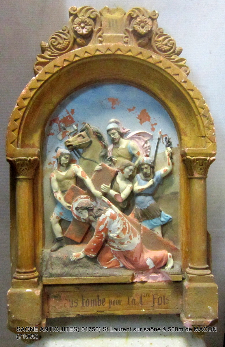 Chemin De Croix 11 Eléments En Terre Cuite  19éme-photo-4