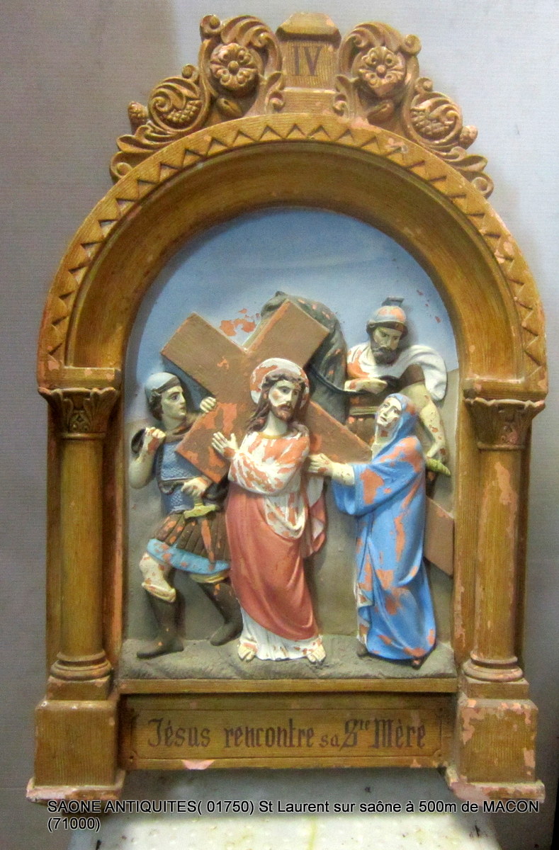 Chemin De Croix 11 Eléments En Terre Cuite  19éme-photo-1