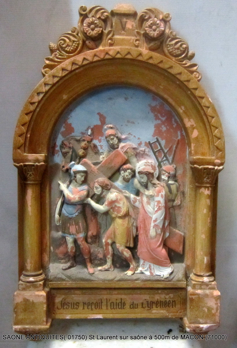 Chemin De Croix 11 Eléments En Terre Cuite  19éme-photo-2