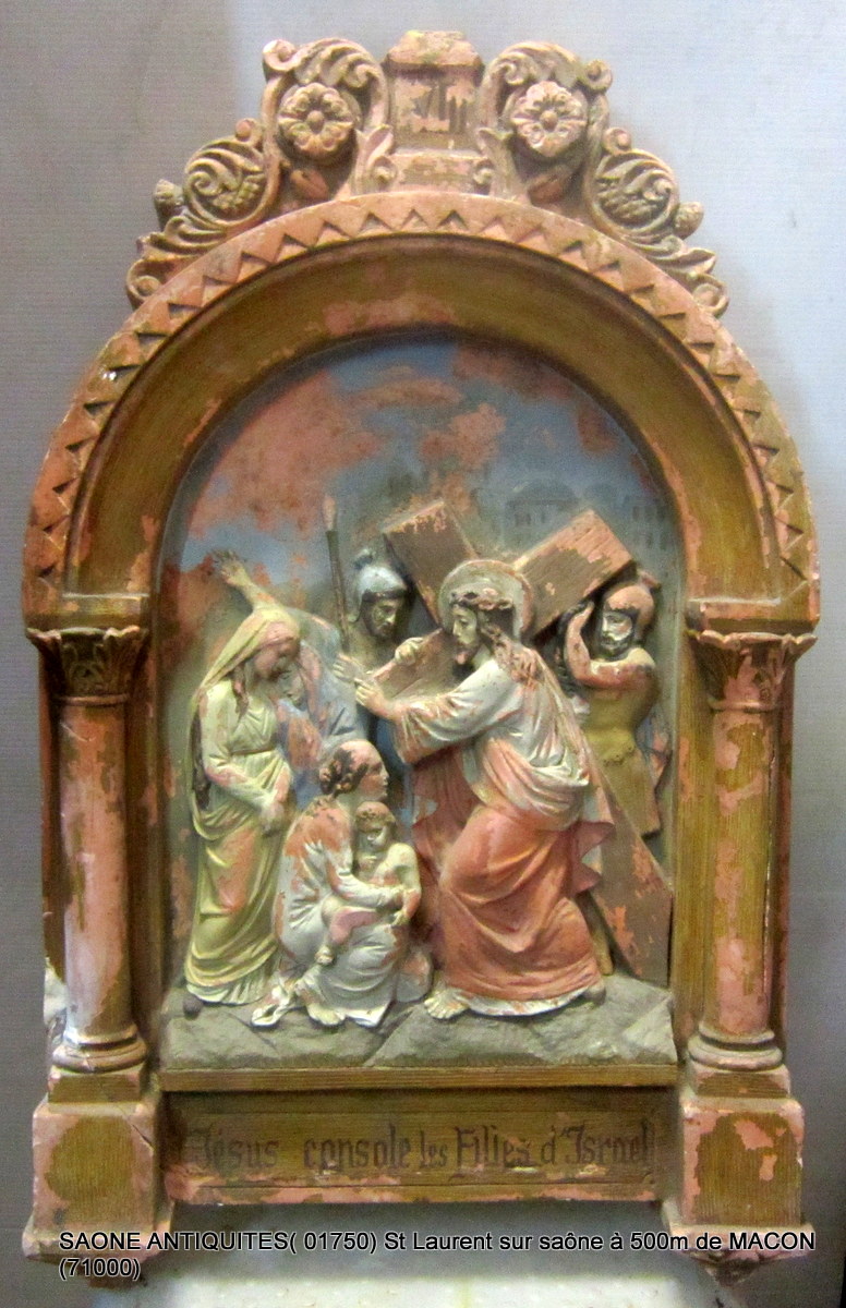 Chemin De Croix 11 Eléments En Terre Cuite  19éme-photo-3