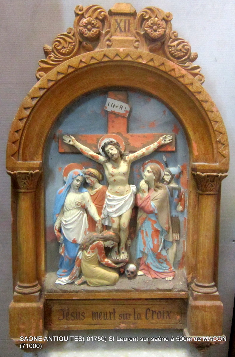 Chemin De Croix 11 Eléments En Terre Cuite  19éme-photo-7