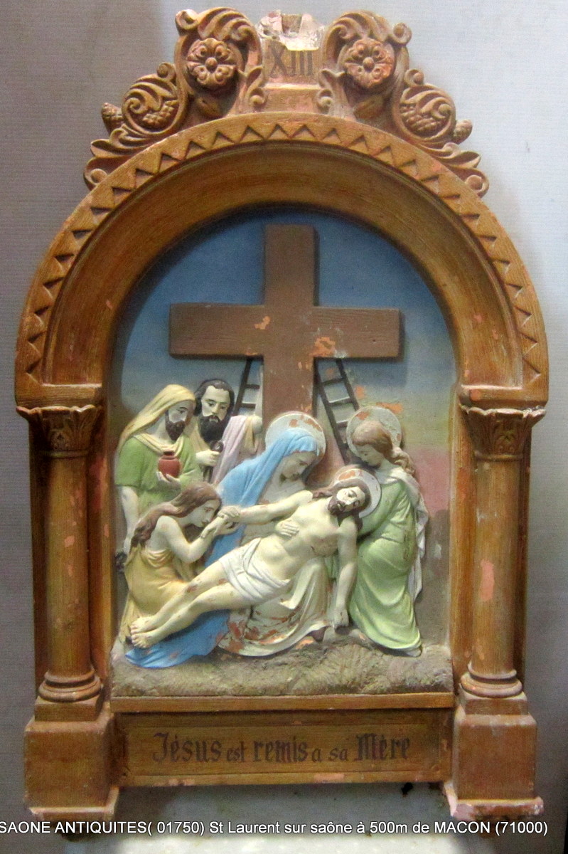 Chemin De Croix 11 Eléments En Terre Cuite  19éme-photo-8