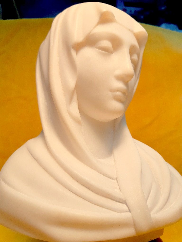 Buste Sculpture Madone Vierge Marie D’après Donatello  Italie -photo-3