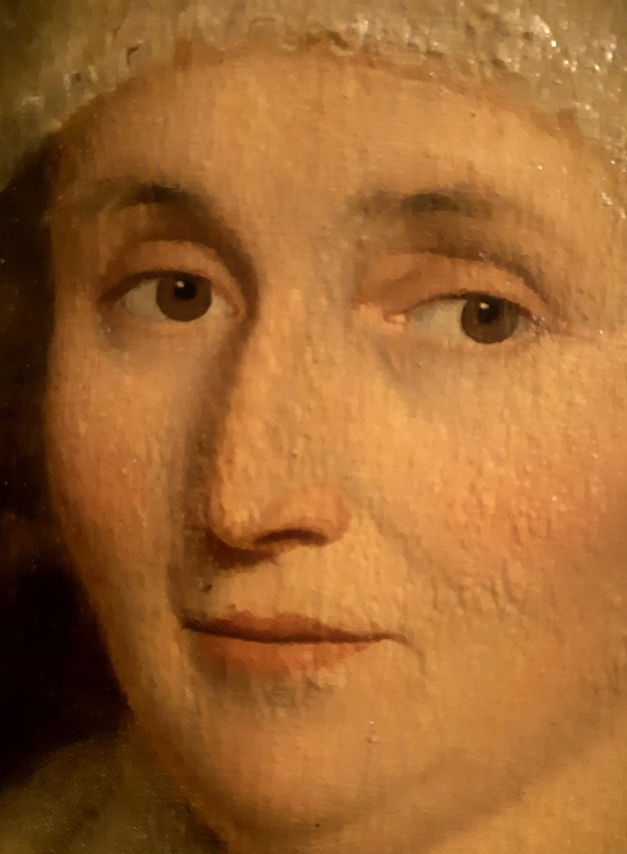 Oval Portrait In Oil Of Woman French School Of The XVIIIth Louis XVI-photo-5