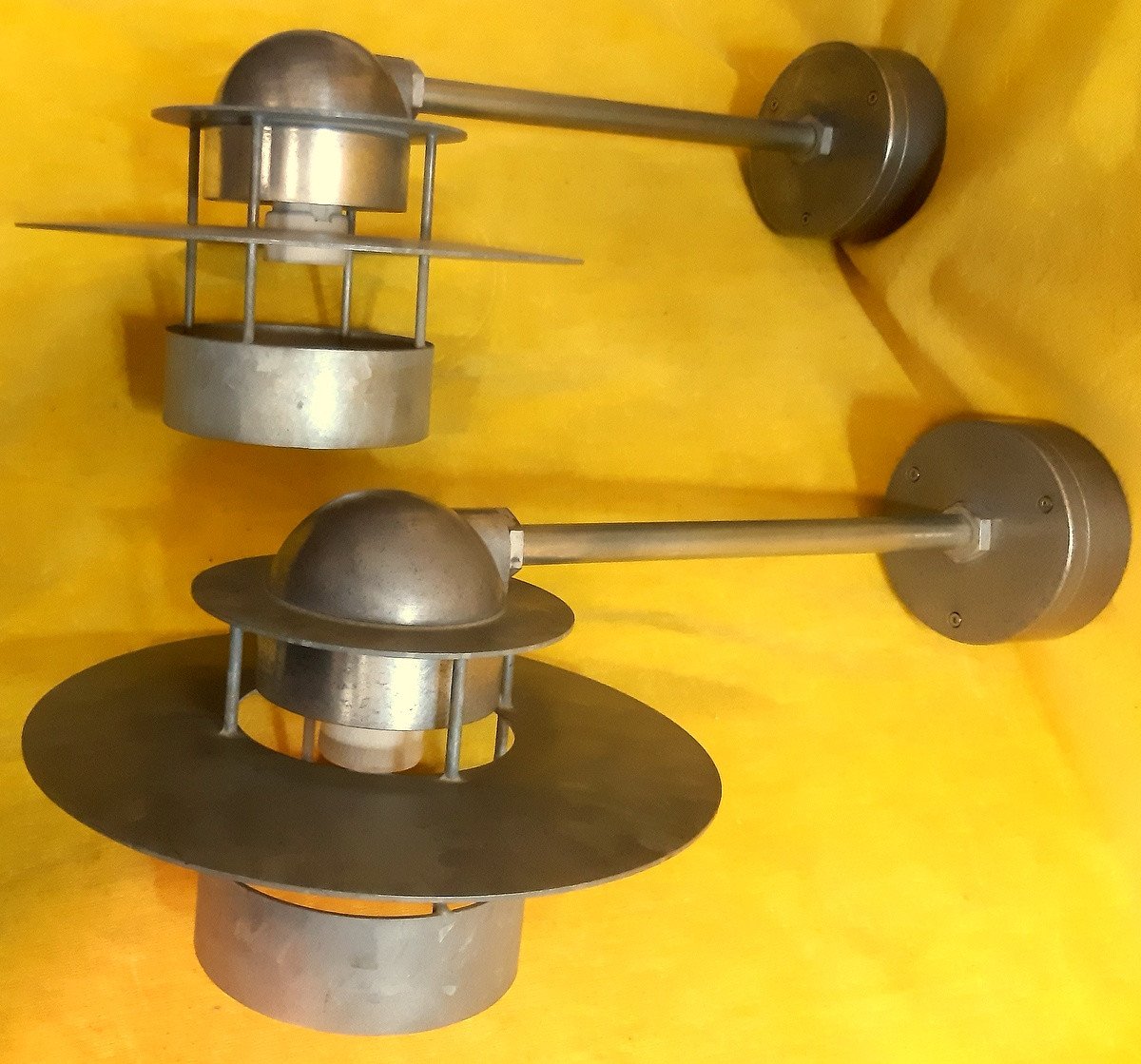 Pair Large Wall Lamp Louis Poulsen By Jens Møller-jensen Vintage Danish Design 60  .-photo-4