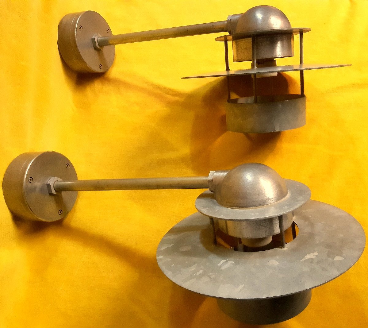 Pair Large Wall Lamp Louis Poulsen By Jens Møller-jensen Vintage Danish Design 60  .