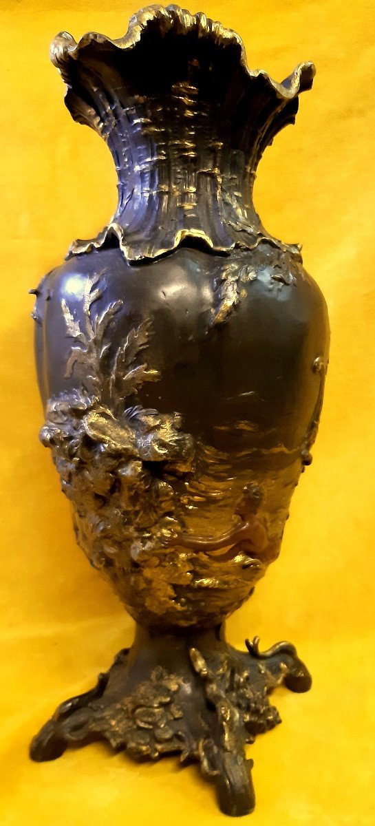 Grand Vase Thème Marin Bateau Naufrage Femme Homme Ile 1900 Art Nouveau-photo-4