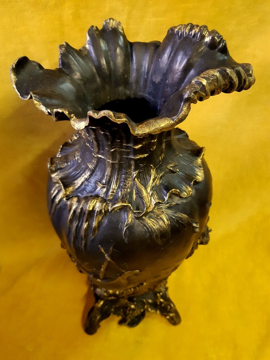 Grand Vase Thème Marin Bateau Naufrage Femme Homme Ile 1900 Art Nouveau-photo-8