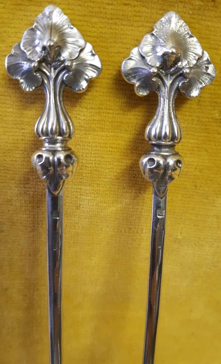 6 Skewers Or Hatelets Hallmark Christofle Silver Metal Twentieth-photo-2