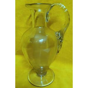 Pitcher Pitcher Carafe Blown On Foot Shower XVIII- XIXth