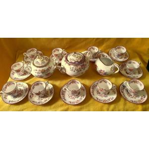 Porcelain Coffee Service Decor Minton Sarreguemines 19th Around 1850