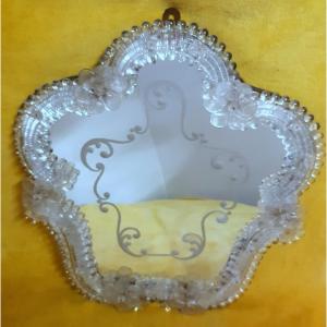  Miroir Glace Murale Murano Verrerie Artisanale Traditionnelle XXéme