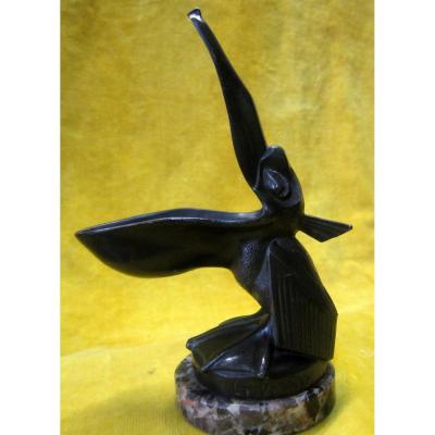 Sculpture, Artdéco Mascot "pelican" Max Le Verrier